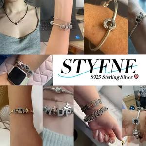 Original 26 letras en inglés en la parte posterior amor circón <span class=keywords><strong>925</strong></span> plata esterlina para mujeres Diy pulsera accesorios joyería hacer regalo - Product Image 3