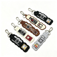 Porte-clés personnalisé en tissu brodé, étiquette de voiture, étiquette de vol, broderie tissée sur mesure