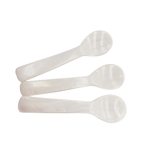 Cucchiai a Specchio in Madreperla Naturale di Lusso Artigianali, Ecologici, Lavabili in Lavastoviglie, Design Minimalista, Bianchi, per Spezie e Caffè - Product Image 3