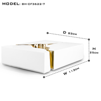 Table basse moderne blanche pour la maison, le bureau, le café, l'hôtel, structure en bois, style nordique, meubles pour le salon