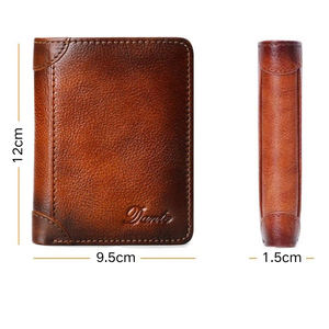 <span class=keywords><strong>Portafoglio</strong></span> RFID in Vera Pelle per Uomo, Ultra-Sottile Minimalista a Tre Ante con Fermasoldi, Porta Carte di Credito, <span class=keywords><strong>Portafoglio</strong></span> in Pelle da Uomo - Product Image 6