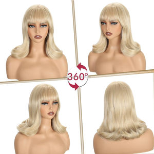 Perruque Courte Synthétique Noire JAMBALAYA Résistante à la Chaleur pour Cosplay, Perruque Bob Mi-longue pour Femme, Idéale pour Fêtes - Product Image 3