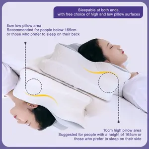 Almohada cervical ergonómica de espuma viscoelástica, almohada ortopédica para dormir cómoda