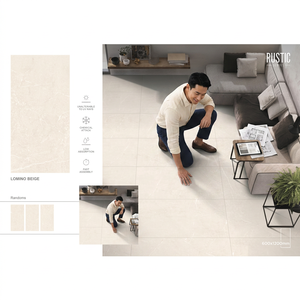 กระเบื้องพอร์ซเลนลายหินอ่อนแบบด้าน รุ่นใหม่ Lomino Bianco ขนาด 600x1200 มม. สไตล์ Rustic สำหรับห้องนั่งเล่น ห้องน้ำ และโถงทางเดิน - Product Image 2