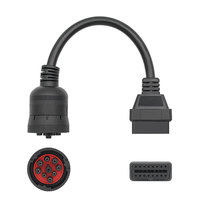 Cable de Extensión OBD2 de 16 Pines a Conector Hembra OBD de 9 Pines J1939 para Camiones de Trabajo Pesado