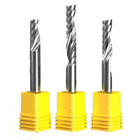 Fresa de grabado CNC de corte descendente de un solo filo espiral izquierda para aluminio