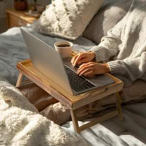 Vassoio da letto in acacia per <span class=keywords><strong>mangiare</strong></span>, vassoi per colazione <span class=keywords><strong>a</strong></span> letto, tavolino pieghevole in legno per divano - Product Image 5