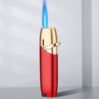 Briquet à cigare miniature en métal, vente en gros d'usine, logo et couleurs personnalisés, coupe-vent, torche à jet unique au butane, briquet à cigarettes