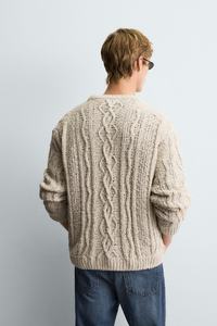 <strong>Men's</strong> <strong>Chunky</strong> Aran Sweater in Oatmeal Beige Heavyweight <strong>Cable</strong> <strong>Knit</strong> Fisherman Pullover <strong>Jumper</strong> in 100% Wool for Authentic Heritage, - Product Image 2