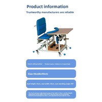 Cadre de rééducation pédiatrique bleu ciel de classe I, réglable et réutilisable, avec plateau, pour l'apprentissage de la position assise et la rééducation des membres inférieurs des enfants