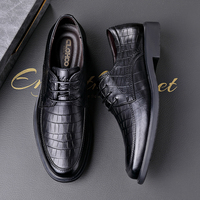 Haute qualité en cuir véritable hommes bureau chaussures habillées affaires chaussures décontractées plat anti-glissant caractéristique pour le printemps automne hiver