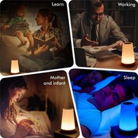 Lampe de chevet portable en acrylique LED RGB, base tactile, rechargeable par USB, en silicone, 13 couleurs changeantes, télécommande