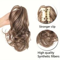 Extension de cheveux synthétique pour femme, perruque queue de cheval à clip, boucles cascade courtes et volumineuses, résistante à la chaleur