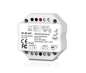 S1-B(WT) 240V 1CH Wifi LED Triac variateur RF2.4G Push Dim Tuya variateur commutateur