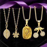 Pendentif en acier inoxydable avec zircons dorés PVD, lettres anglaises 26, résistant à la transpiration, collier avec pendentif initial A-Z, bijoux de luxe léger