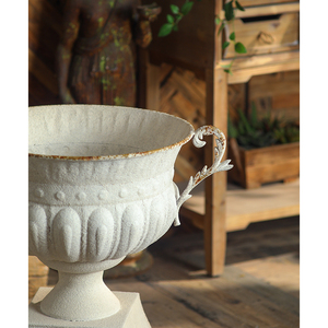Pot de fleurs en métal blanc antique classique, décoratif pour la maison et le <span class=keywords><strong>jardin</strong></span>, urnes en fer, jardinières, <span class=keywords><strong>vases</strong></span> personnalisés vintage - Product Image 5