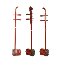 Jelo SY-HM-2011-2 Traditional Chinese Erhu Long Head Carving Musical Instrument 2 Strings Red Adults Rosewood Fiddle Set Bassoon