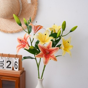 Fleur artificielle CallaFloral Lily, branche unique, pétales en PVC haute simulation, décoration d'intérieur, bouquet de mariage - Product Image 1