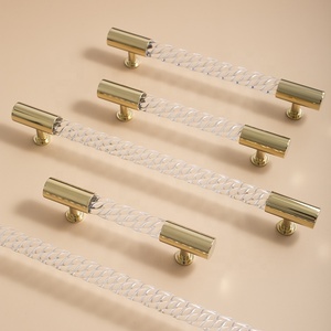 Hot Koop Goud Zilver <span class=keywords><strong>Clear</strong></span> Pull Keukenkast Acryl Handvat Messing - Product Image 6