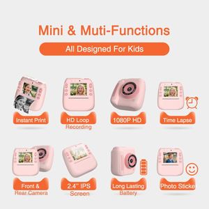 Cámara Infantil Bluetooth en Oferta, Impresión Instantánea de 2.4 Pulgadas, 48MP, 1080P, Impresora Térmica sin Tinta, Appareil Photo Instantane - Product Image 3