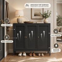 Armoire de rangement moderne et minimaliste en acier durable avec portes à persiennes, facile à assembler, organisateur de chaussures pour couloir, chambre, salon, mur