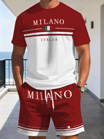 T-shirt décontracté pour homme, coupe ample, col rond, manches courtes, imprimé numérique 3D avec motif, 350-400g polyester