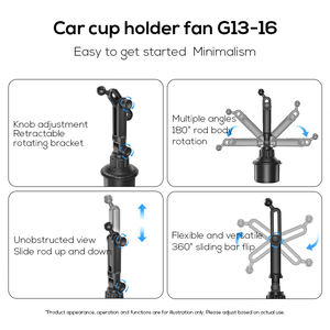 Ventilateur de voiture USB portable Pluska G13 à tête unique, rafraîchisseur d'air automatique en plastique pour voiture - Product Image 5