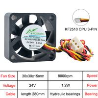 ACP3015 30mm Micro Axial Ventilateur De Refroidissement Roulement À Billes 3000rpm 3cm 30x30x15mm DC5V/12V/24V 2pin 3pin Plastique pour Usage Domestique Disque Dur