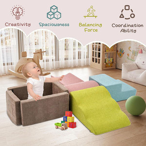 Ensemble de canapé en mousse pour enfant avec coussins et rampe pour aire de jeux intérieure, de 0 à 24 mois, unisexe - Product Image 1