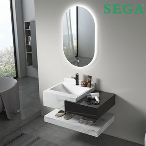 Tocador de baño de estilo moderno con <span class=keywords><strong>encimera</strong></span> de piedra de losa de <span class=keywords><strong>roca</strong></span> <span class=keywords><strong>Lavabo</strong></span> de cerámica LED inteligente <span class=keywords><strong>Lavabo</strong></span> - Product Image 4