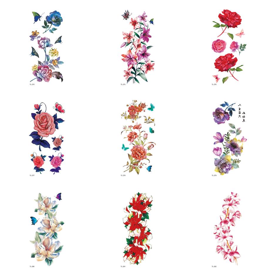 Водостойкая прочная Женская тату-наклейка с цветочным принтом