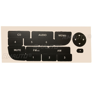 New <b>Car</b> Radio Button Repair Sticker for Fiat Grand Punto Radio Stereo Worn Peeling Button Repair <b>Decals</b> Stickers Black - Product Image 2