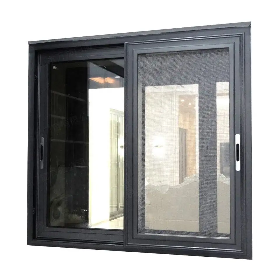 Aluminium sliding windows horizontal sliding pos terminal fire rated windows