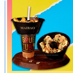 Fiesta cumpleaños cine Favor ensalada palomitas de maíz taza de té de la leche ensalada de frutas taza de plástico para aperitivos con bandeja de aperitivos - Product Image 4