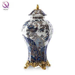 Nouveau <span class=keywords><strong>vase</strong></span> <span class=keywords><strong>à</strong></span> fleurs en céramique de style chinois fait <span class=keywords><strong>à</strong></span> la main, surface émaillée, <span class=keywords><strong>porcelaine</strong></span>, avec couvercle, décoration rétro pour la maison, <span class=keywords><strong>vase</strong></span> antique de luxe - Product Image 4