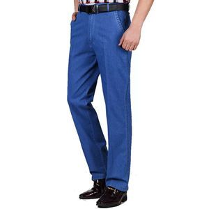 Jeans de Mezclilla Elásticos Rectos de Cintura Baja Vintage para Hombre Talla Grande - Moda Ejecutiva para Hombres de Mediana Edad - Product Image 2