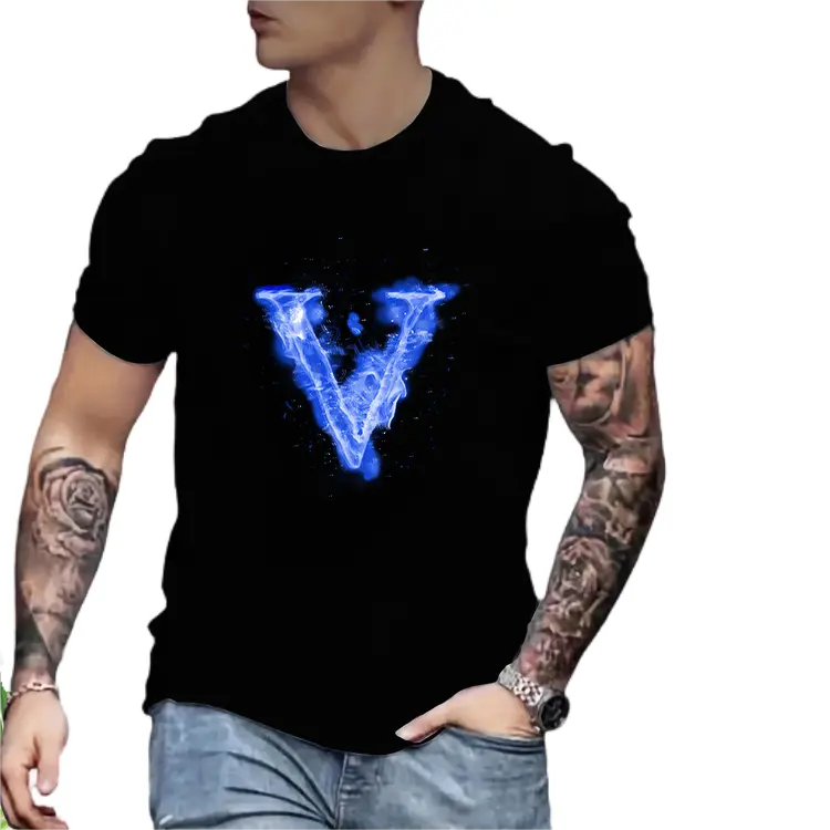 Camiseta de diseñador de moda para hombre Camiseta de manga corta de verano Camiseta de impresión 3D Europea americana