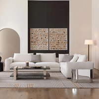 Ensemble de canapés en tissu blanc moderne avec table basse pour salon