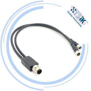 M8 connettore femmina a M12 cavo maschio 4 Pin un cavo adattatore di codifica doppio gruppo filo dritto per sensore - Product Image 3