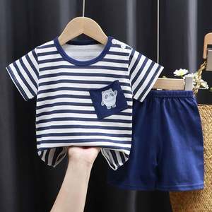 Nouvel ensemble de vêtements pour enfants, costume d'été pour bébé garçon, t-shirt à motif floral, short, 2 pièces en coton - Product Image 6