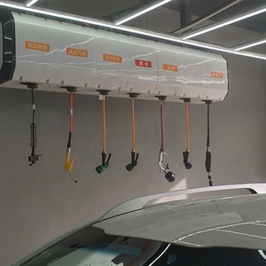 Enrouleur de tuyau d'eau et d'air pour lavage de voiture auto-rétractable avec câble électrique multicolore et haute pression - Product Image 1