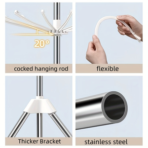 Séchoir à linge pliable à 2/3 niveaux avec 3 pieds et bras de suspension rotatifs - Séchoir à linge peu encombrant, idéal <span class=keywords><strong>pour</strong></span> une utilisation en intérieur/extérieur - Product Image 3