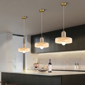 Modern Minimalist Marble Pendant <b>Light</b> E27 Led Single Head Round Chandelier For Bedroom Living Room Nordic Style Home <b>Lighting</b> - Product Image 3
