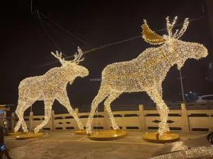 زينة عيد الميلاد أيل حديد عملاقة إطار 3 م * 3 م 42 فولت للتسوق زخرفة الحديقة والعطلات - Product Image 2