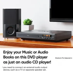 เครื่องเล่น DVD ฟรีภูมิภาค Full HD พร้อมช่องเสียบ ARC USB และรีโมทคอนโทรลเครื่องเล่น DVD และ CD