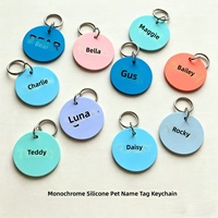 Étiquette d'identification pour animaux de compagnie en silicone, gravée au laser personnalisée, étiquette de nom pour chien ou chat, ronde, silencieuse, durable, 7 couleurs, 10 modèles, vente en gros