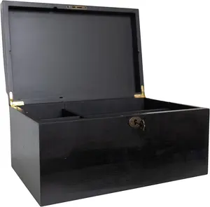 Simplemente hermoso logotipo personalizado impreso embalaje de lujo joyería personalizada negro regalo caja de madera