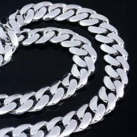 Collier cubain personnalisé pour homme, style hip-hop, en argent sterling 925 durable, plaqué rhodium or blanc, avec moissanite 18 mm, finition polie, maillons simples