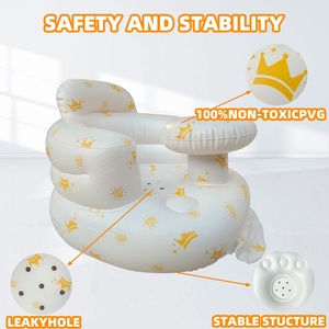 2025 Modern Baby <b>Sofa</b> PVC <b>Inflatable</b> Floor Chair for 3 Months & up Sitting up with Built-in Air Pump for Dining - Product Image 5