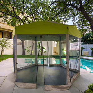 Gazebo plegable <span class=keywords><strong>para</strong></span> exteriores resistente a los rayos UV <span class=keywords><strong>para</strong></span> cafetería, <span class=keywords><strong>terraza</strong></span>, refugio, feria artesanal, expositor, uso en espacio abierto, piscina - Product Image 1